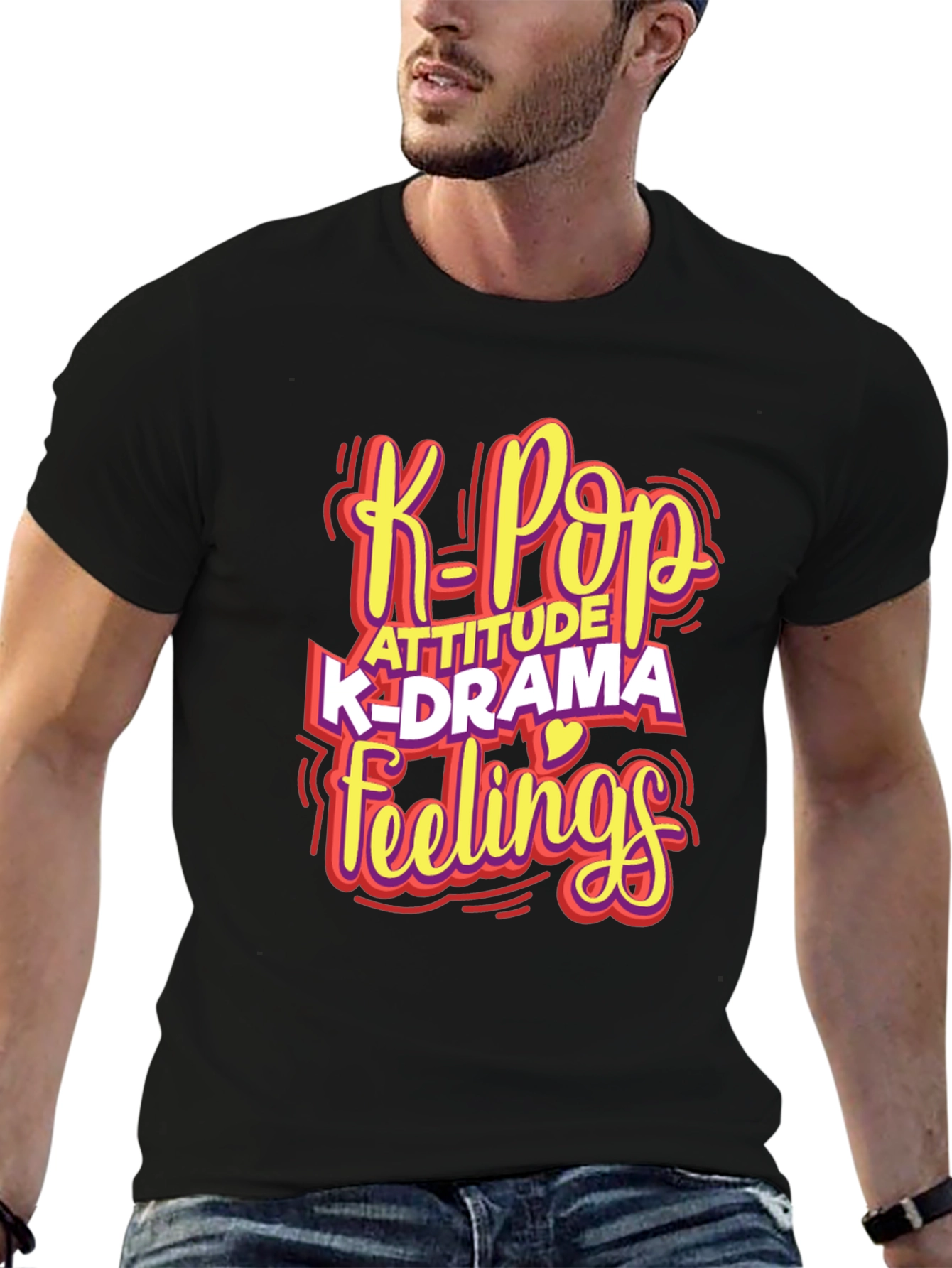 K-Pop Attitude Graphic T-Shirt