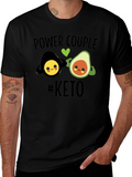 Keto Power Couple Black Graphic T-Shirt
