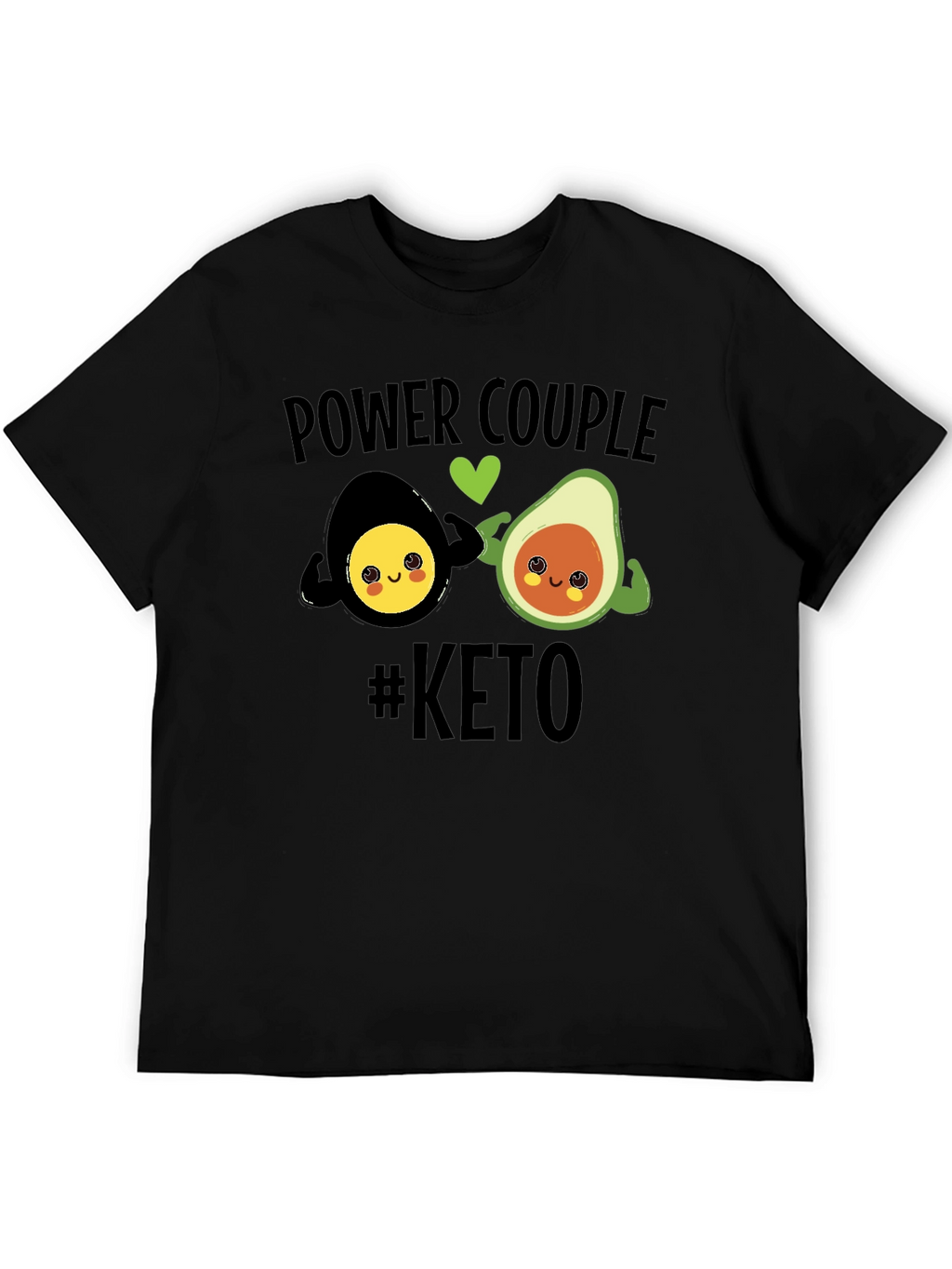 Keto Power Couple Black Graphic T-Shirt