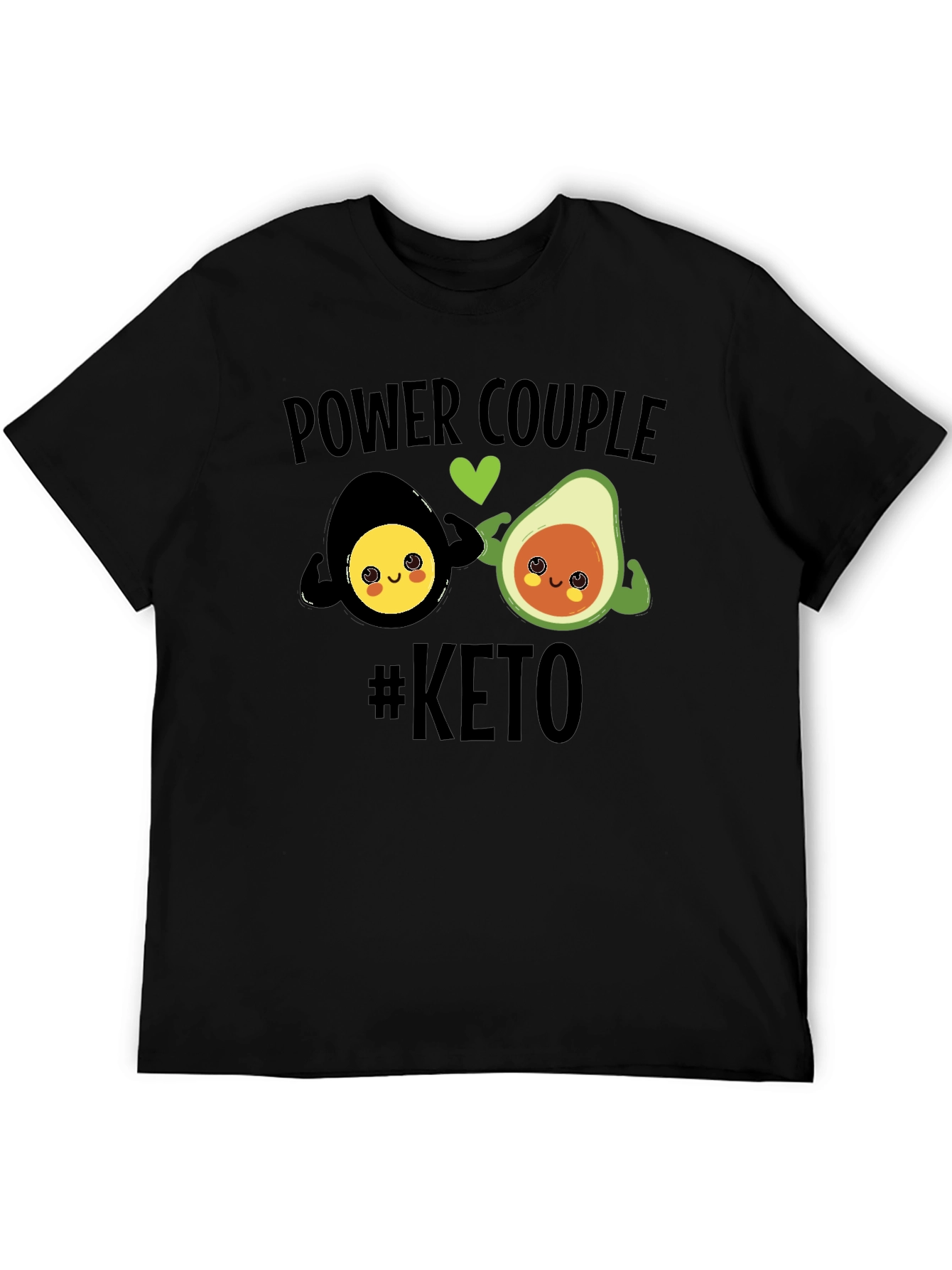 Keto Power Couple Black Graphic T-Shirt