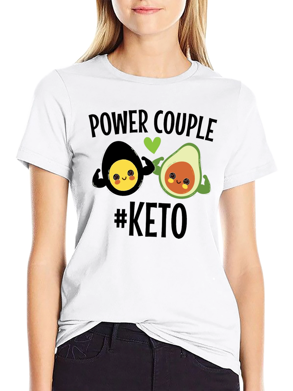 Keto Power Couple Black Graphic T-Shirt