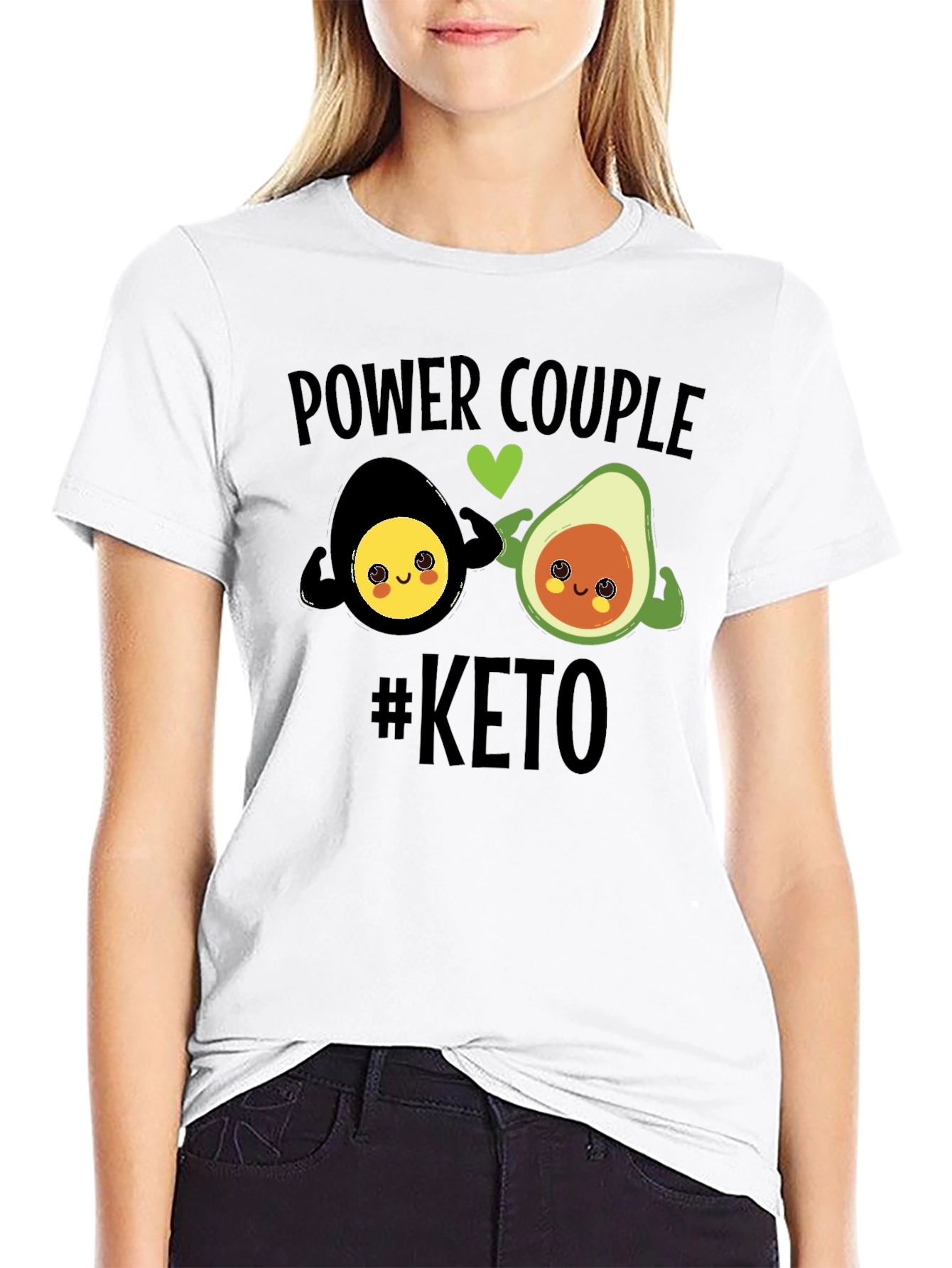 Keto Power Couple Black Graphic T-Shirt
