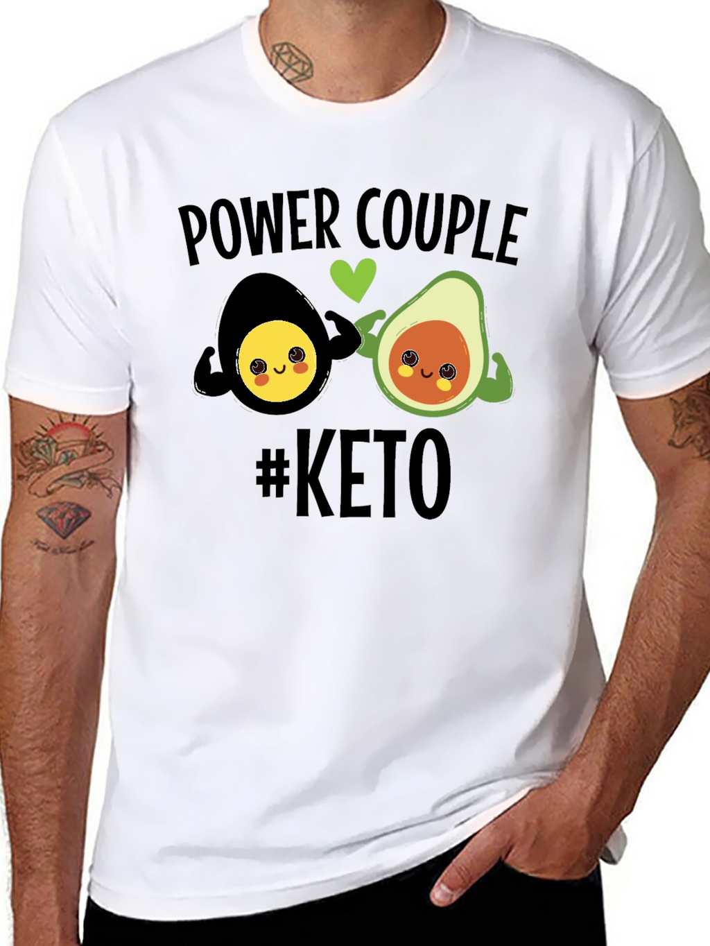Keto Power Couple Black Graphic T-Shirt