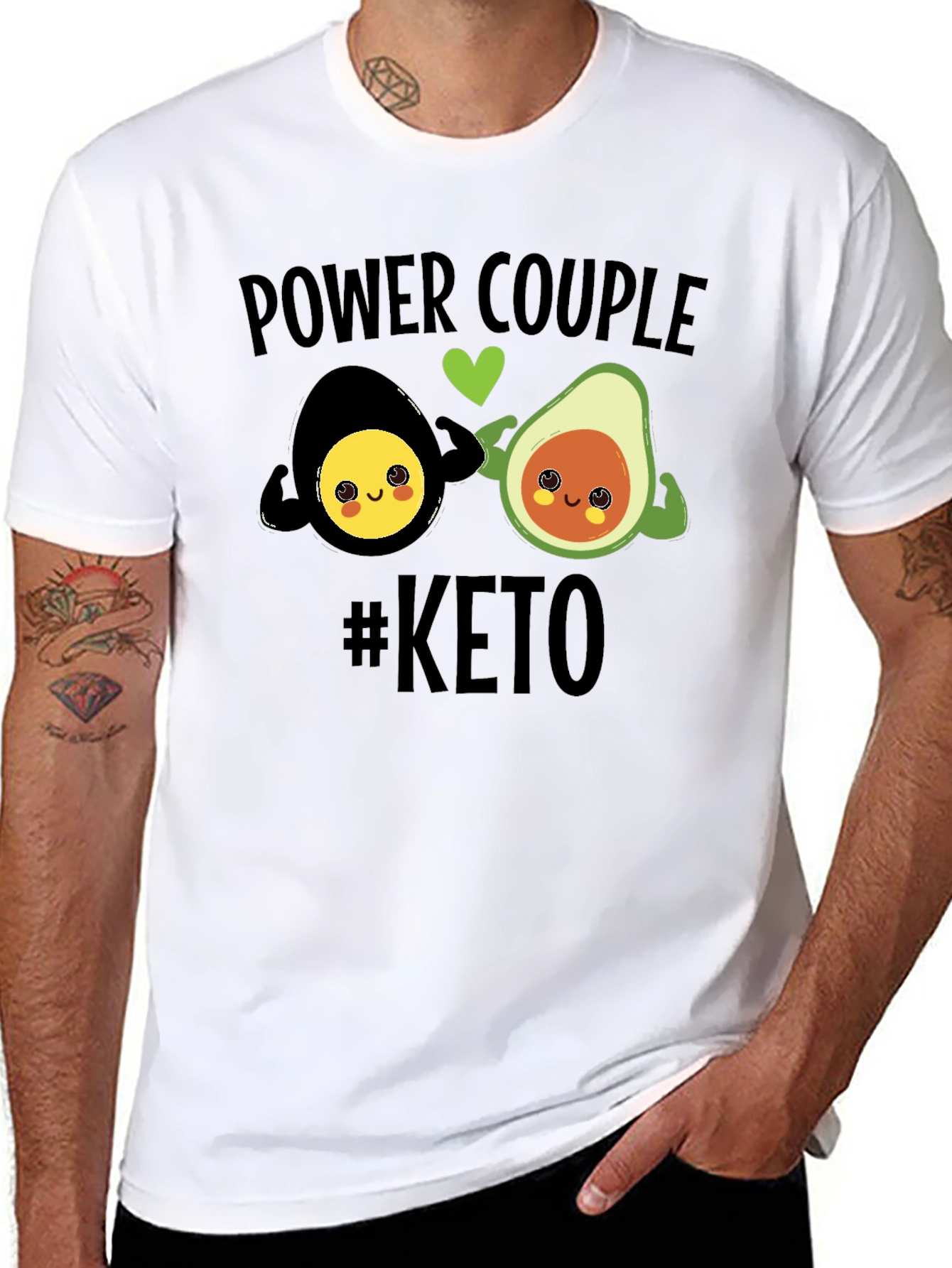 Keto Power Couple Black Graphic T-Shirt