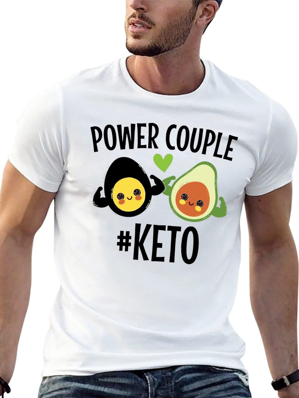 Keto Power Couple Black Graphic T-Shirt