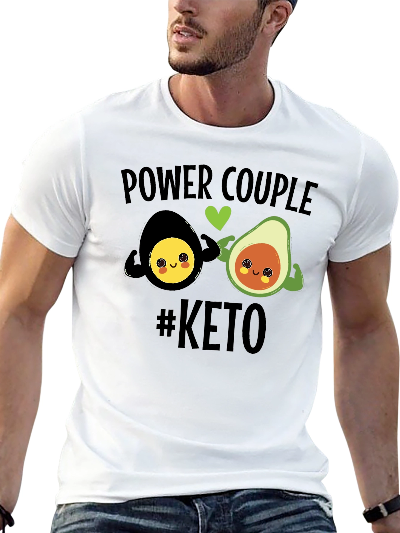 Keto Power Couple Black Graphic T-Shirt