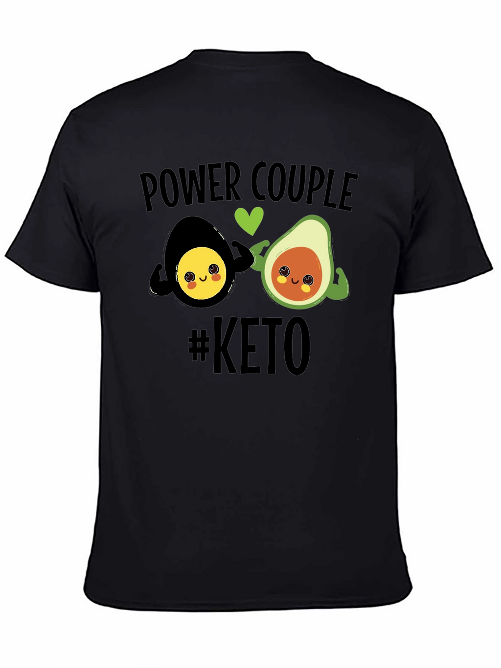 Keto Power Couple Black Graphic T-Shirt