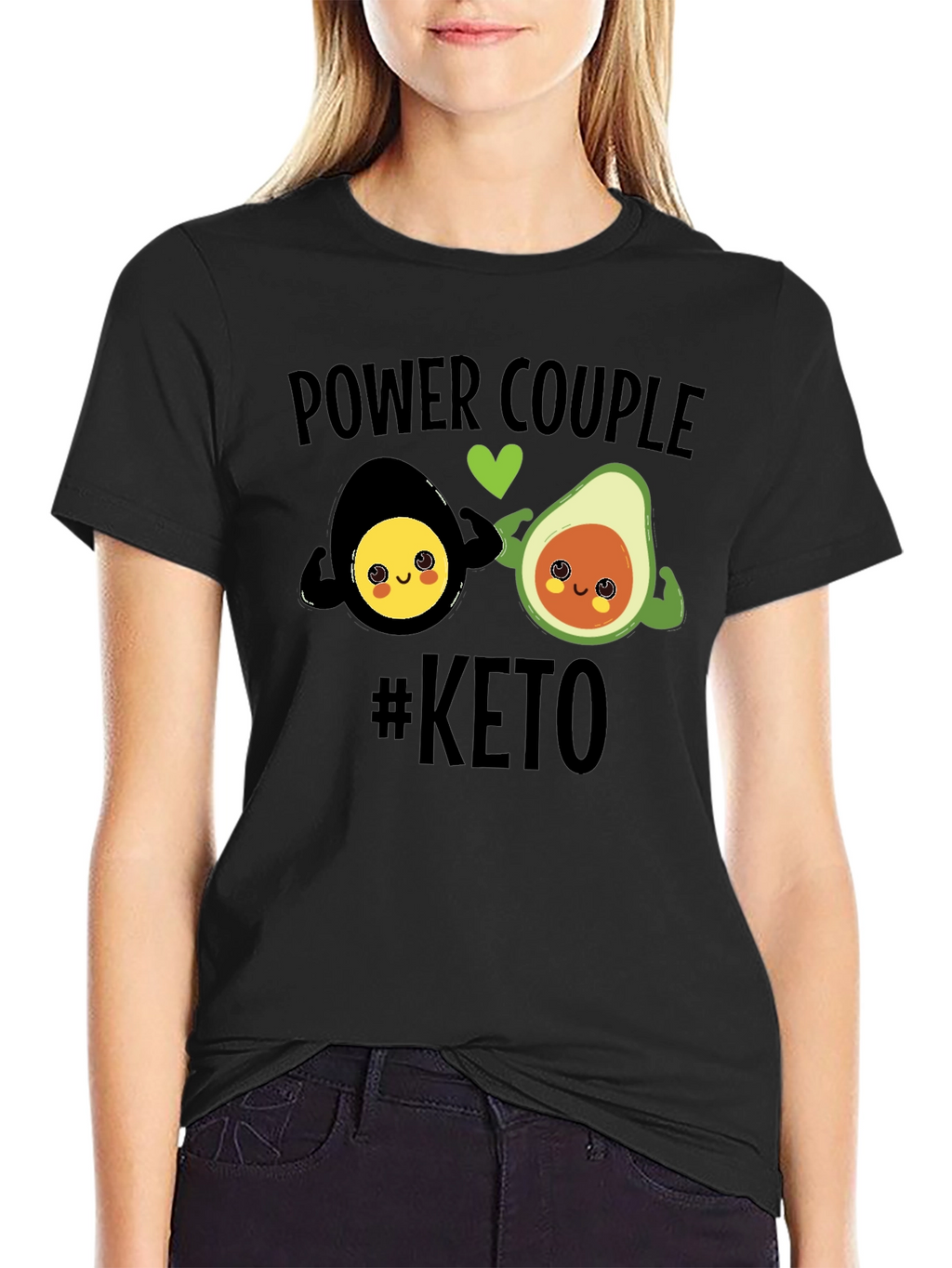 Keto Power Couple Black Graphic T-Shirt