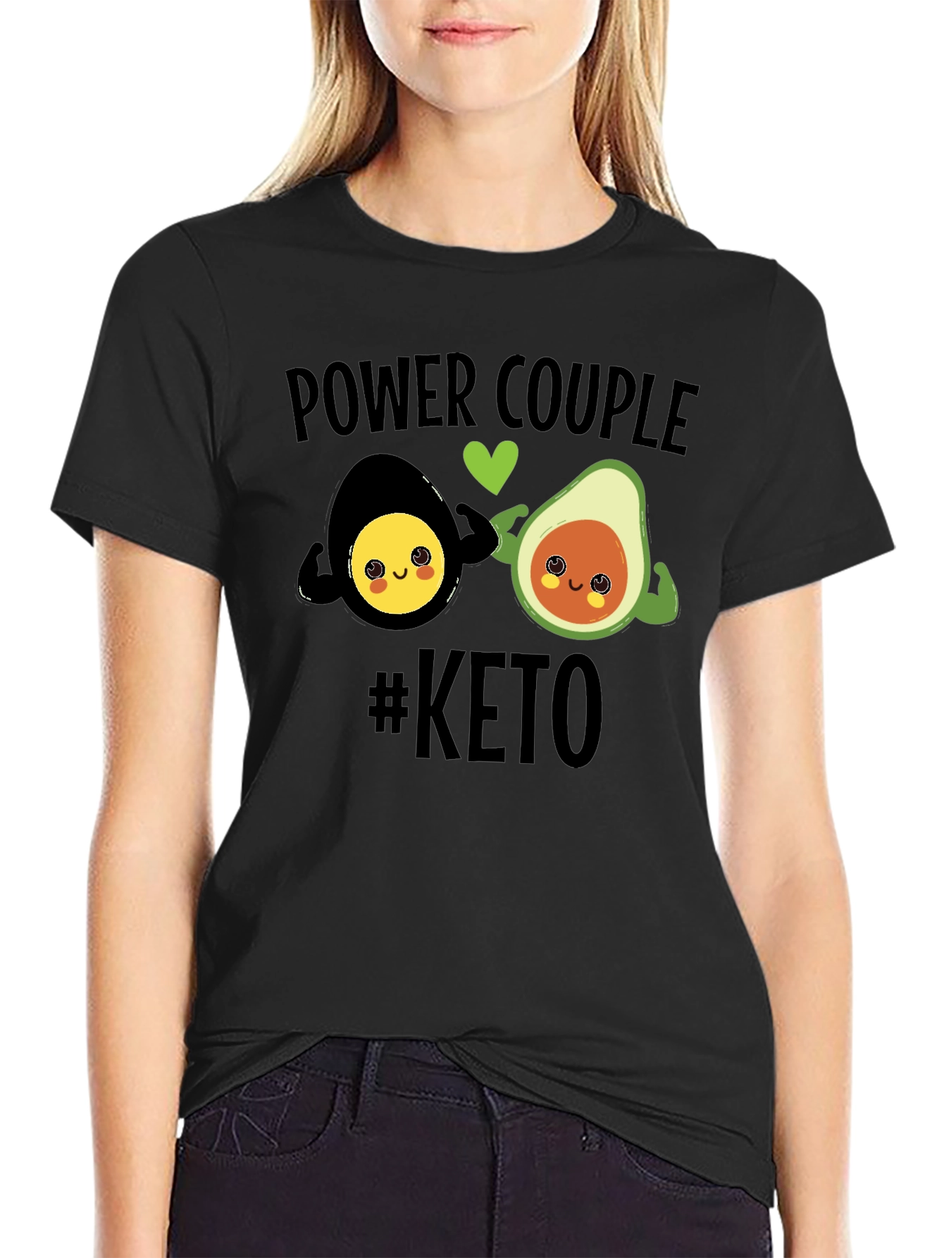 Keto Power Couple Black Graphic T-Shirt