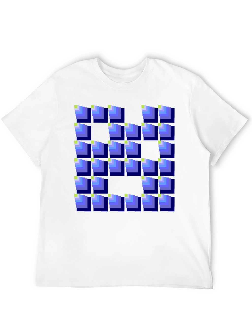 Pixelated Blocks Black T-Shirt