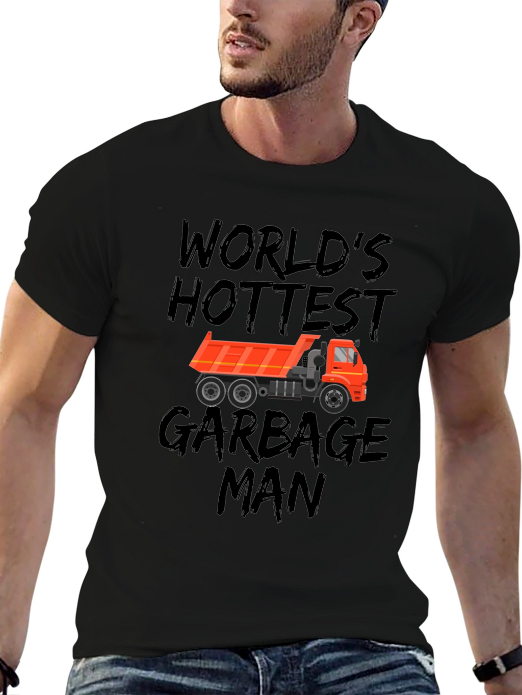 Worlds Hottest Garbage Man Black T-Shirt
