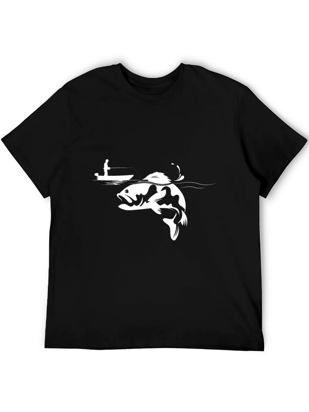Bass Fishing T-Shirt - Black Cotton Tee