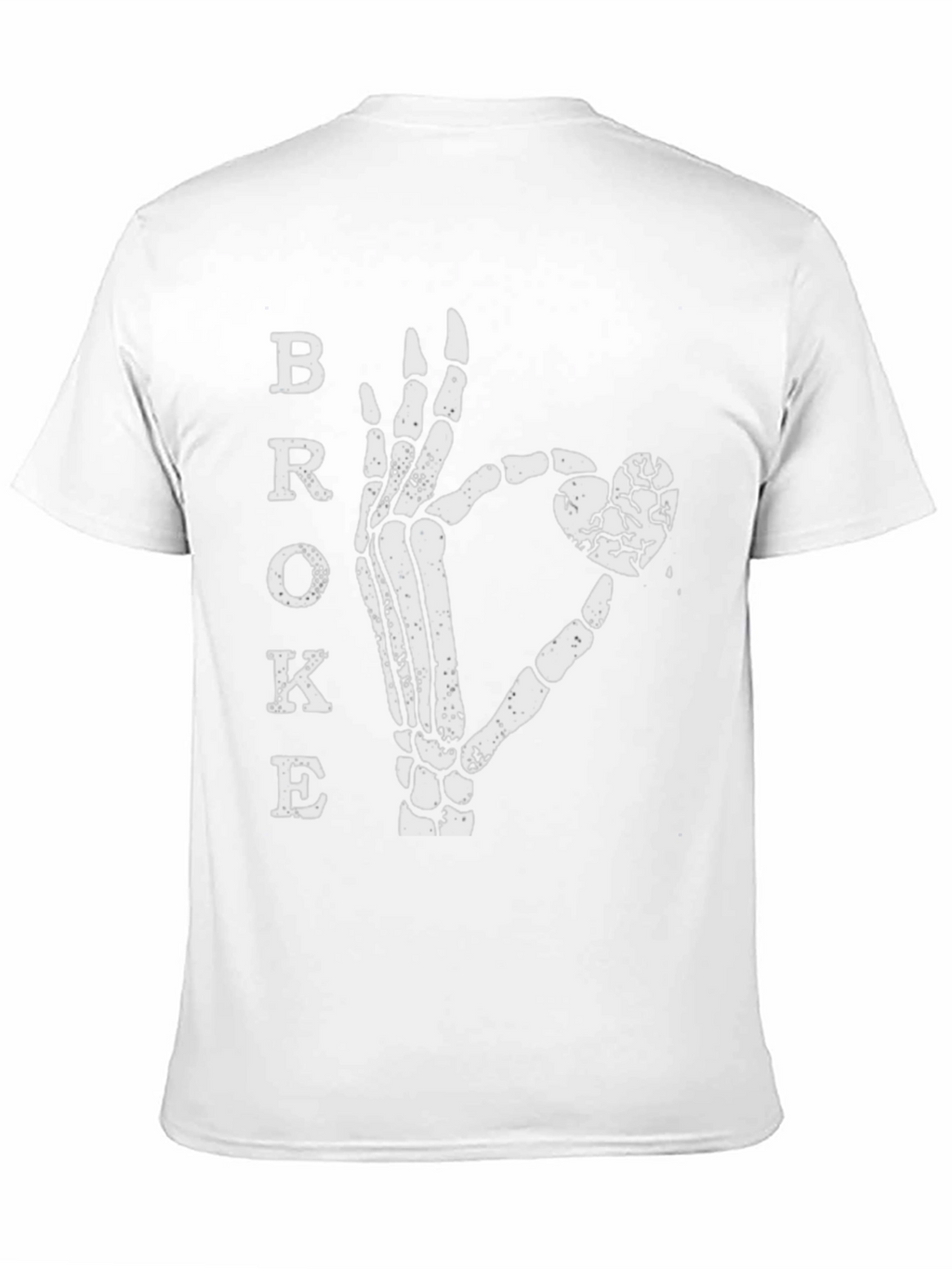 Broke Skeleton Hand Heart Graphic T-Shirt