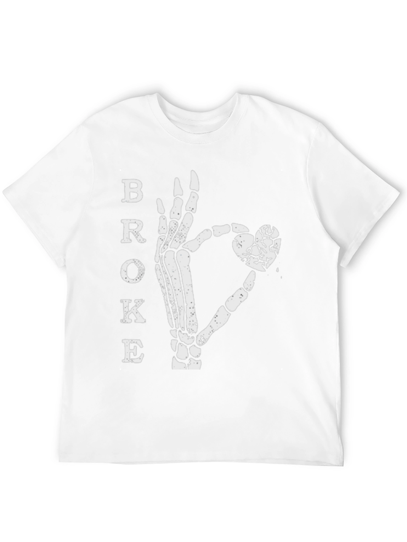 Broke Skeleton Hand Heart Graphic T-Shirt