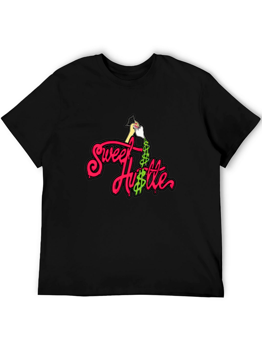 Sweet Hustle Graphic Tee - Black Cotton Shirt