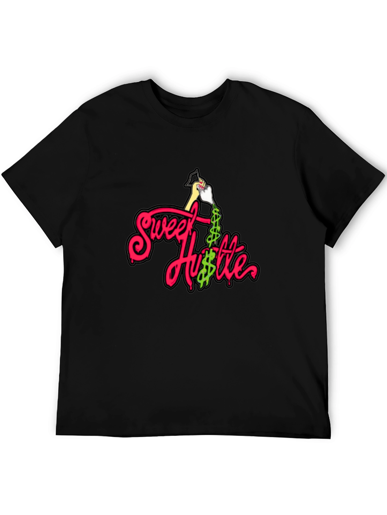 Sweet Hustle Graphic Tee - Black Cotton Shirt