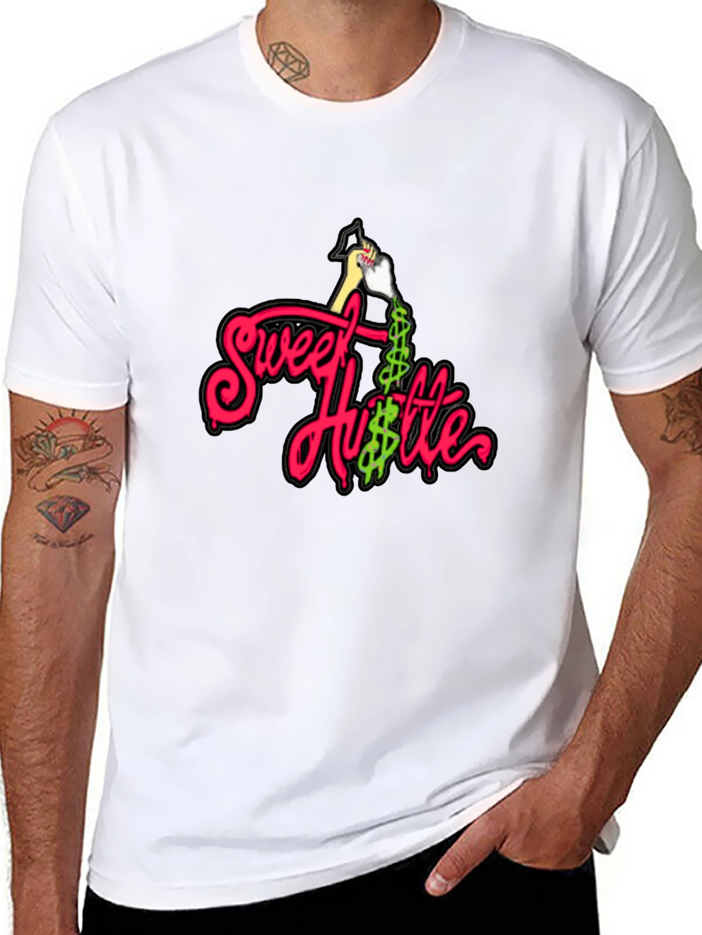 Sweet Hustle Graphic Tee - Black Cotton Shirt