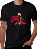Sweet Hustle Graphic Tee - Black Cotton Shirt