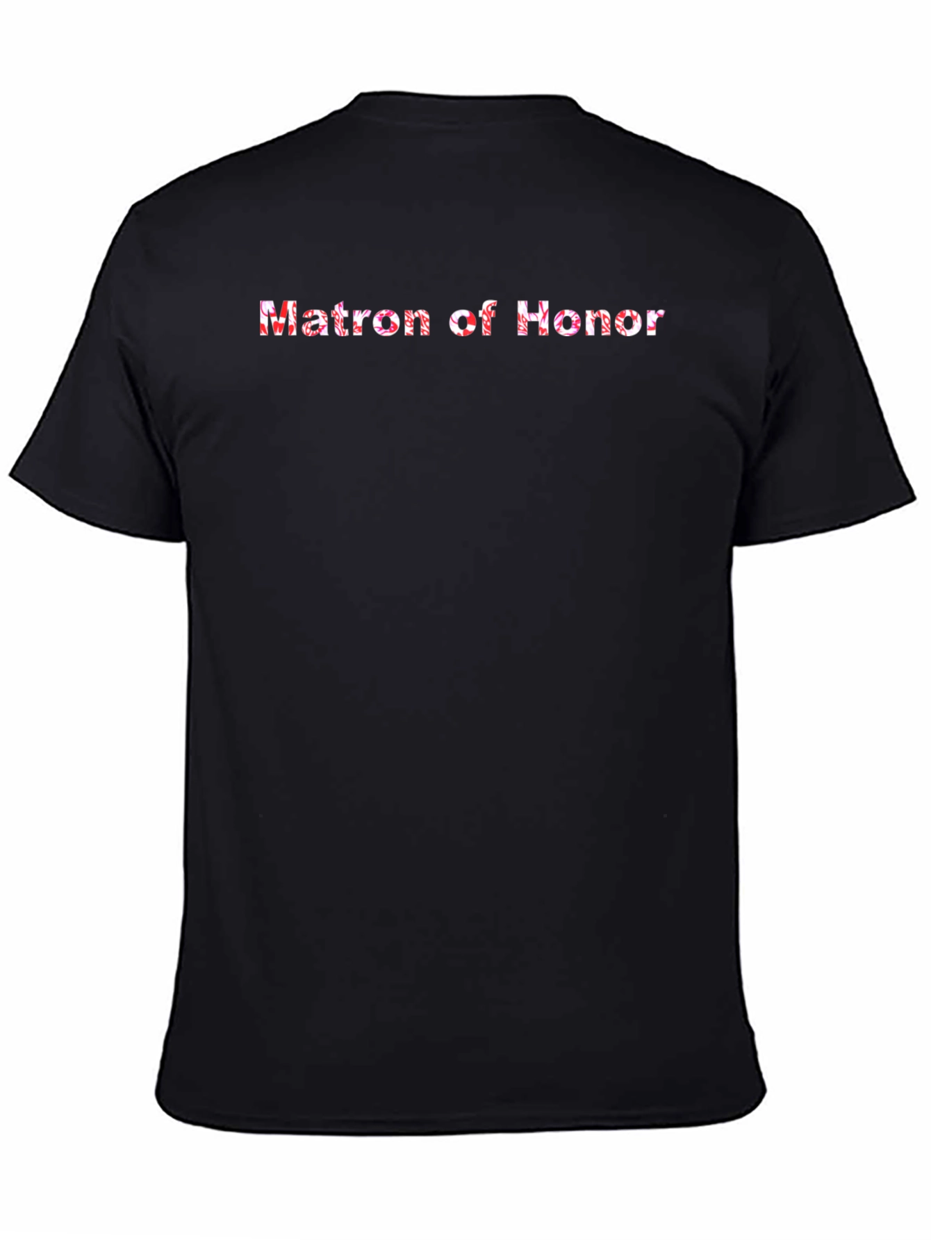 Matron of Honor Floral Lettering Black Tee