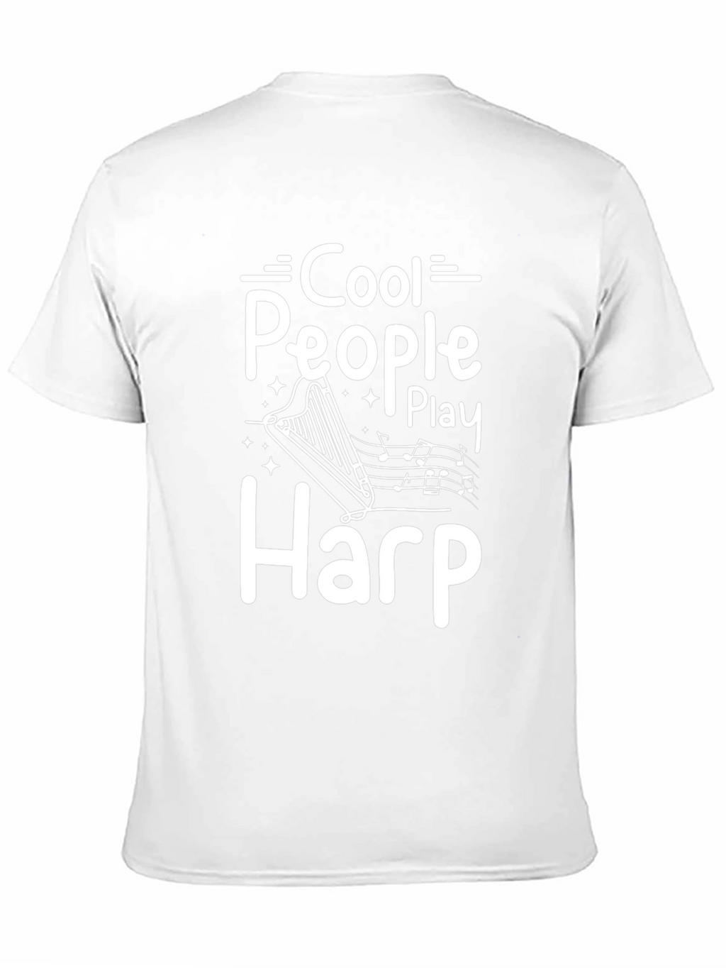 Cool People Play Harp Black Graphic Tee