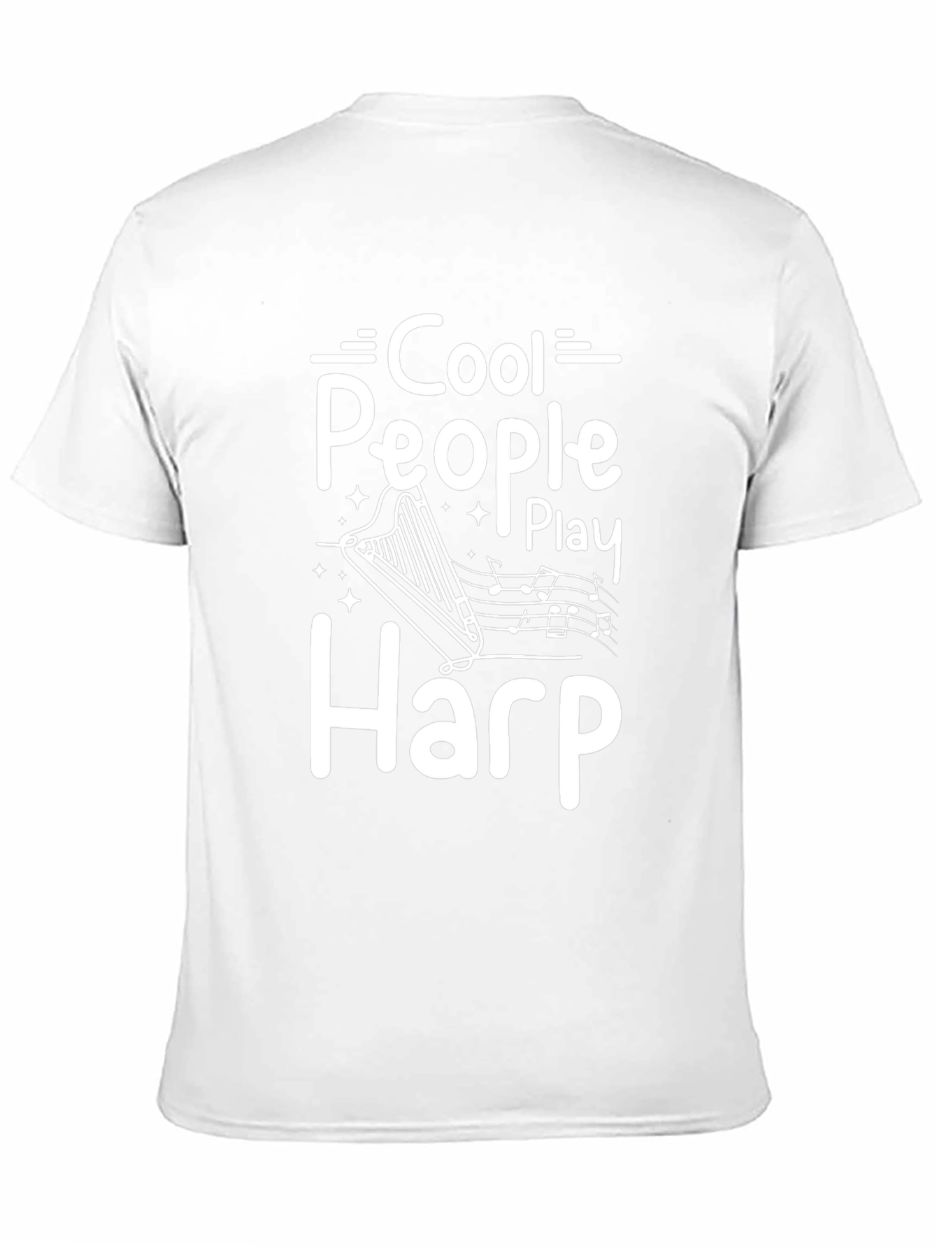 Cool People Play Harp Black Graphic Tee