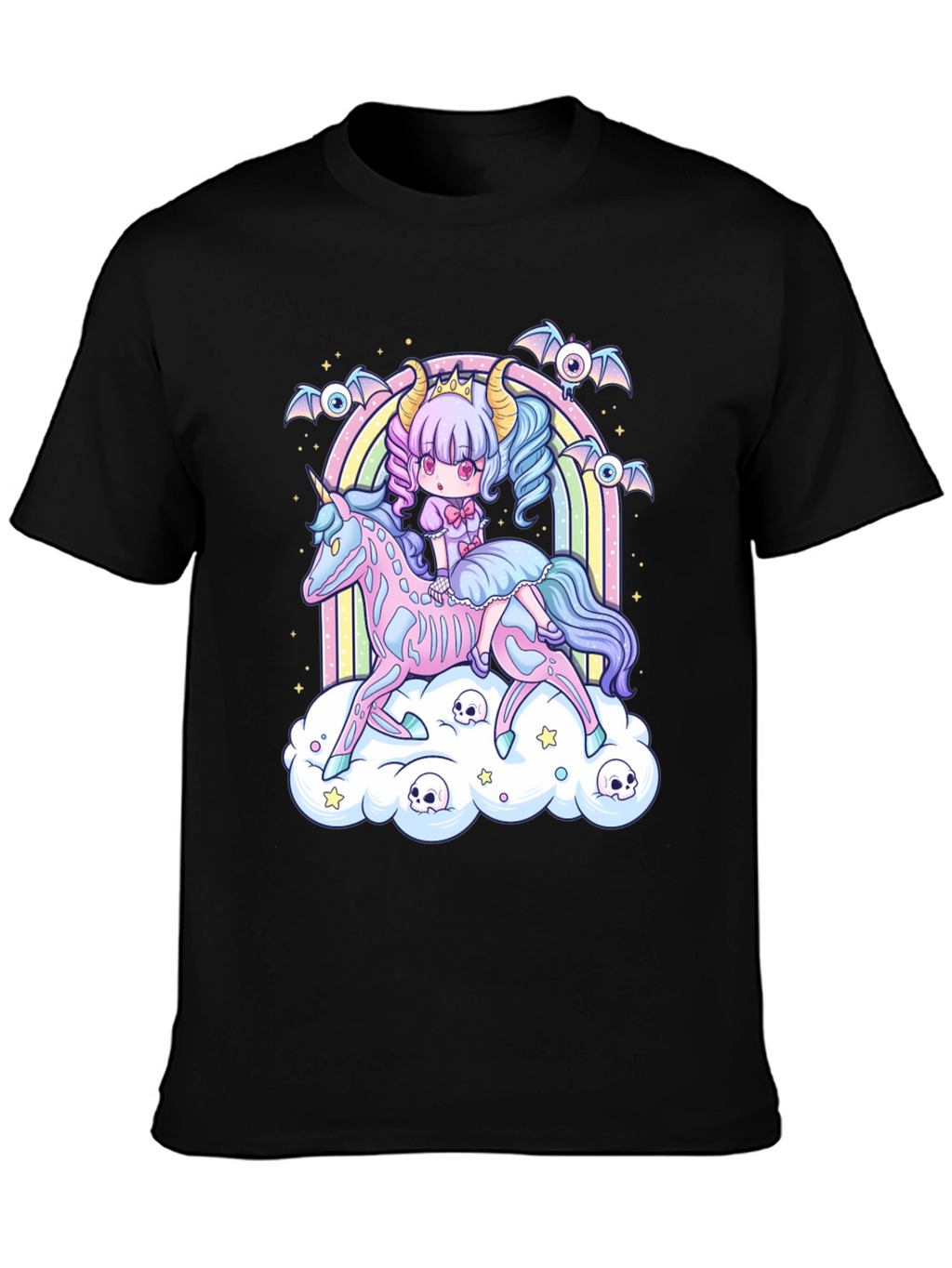 Gothic Pastel Girl Riding Unicorn T-Shirt