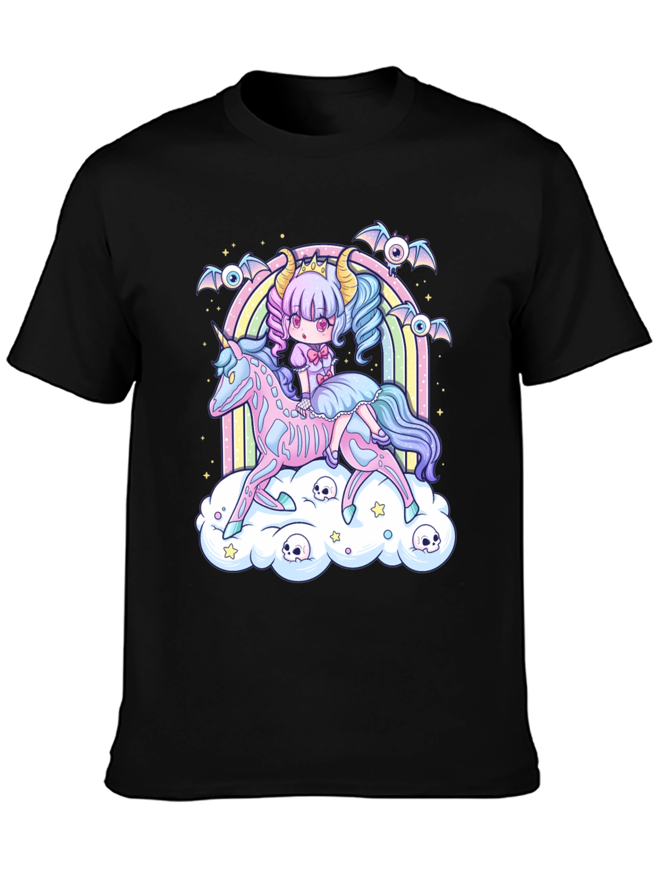 Gothic Pastel Girl Riding Unicorn T-Shirt