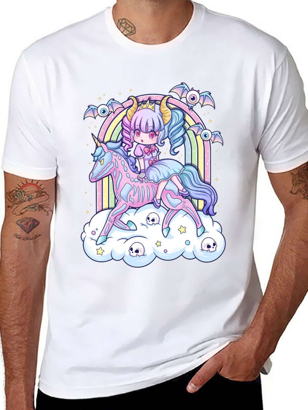 Gothic Pastel Girl Riding Unicorn T-Shirt