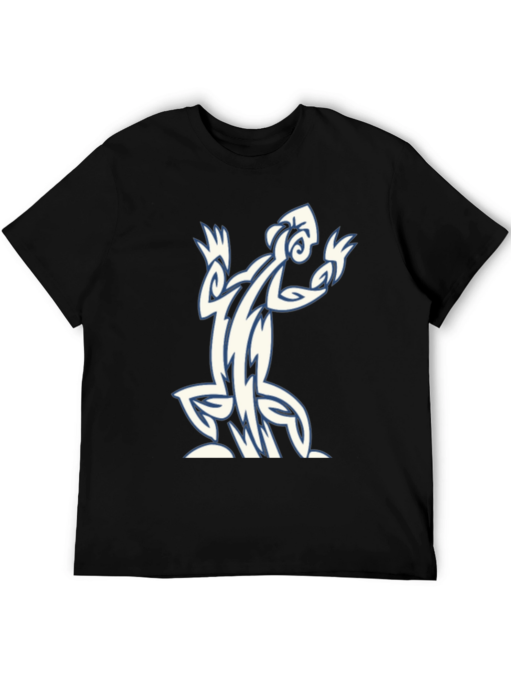 Tribal Lizard Graphic Black T-Shirt