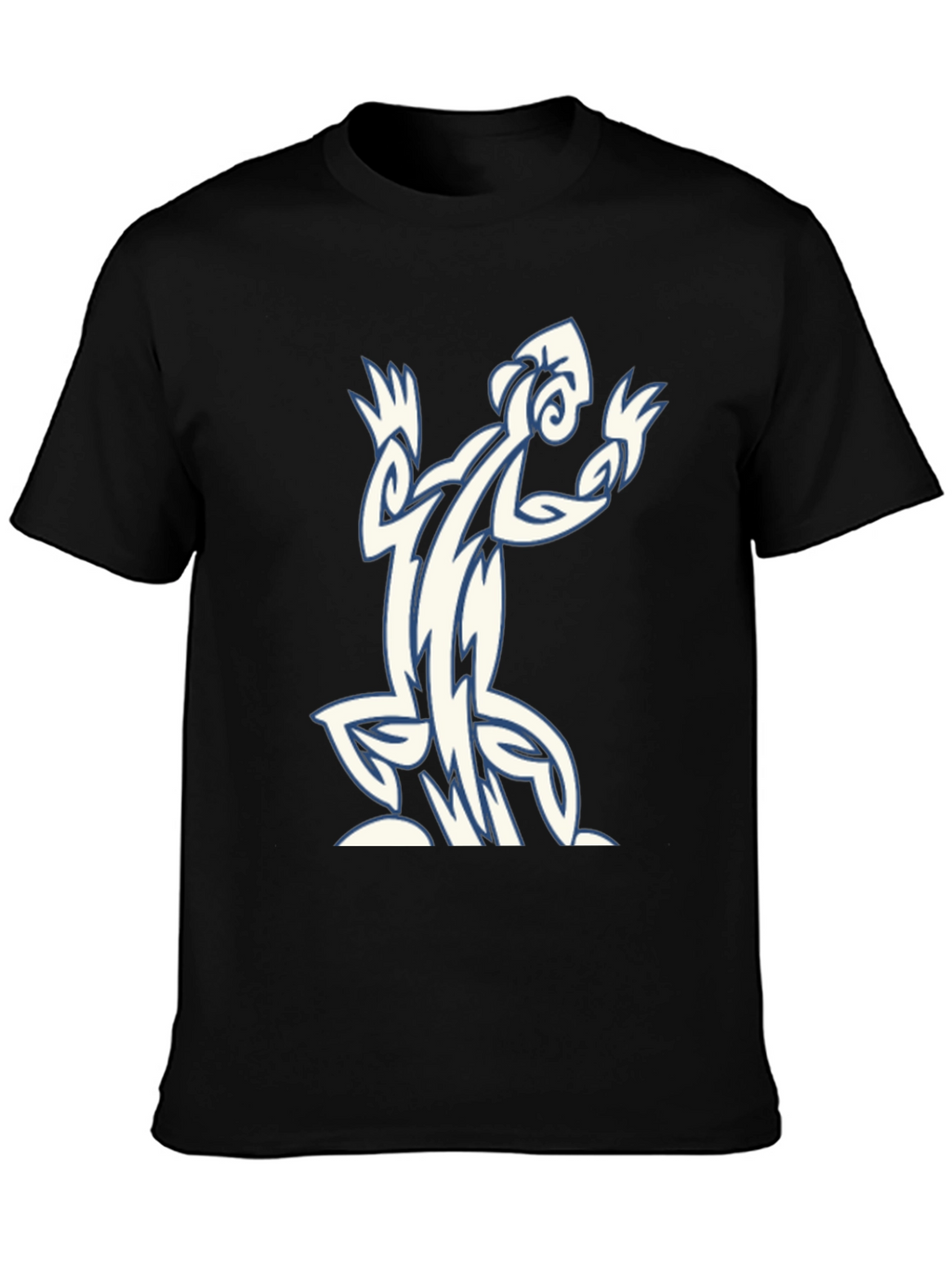 Tribal Lizard Graphic Black T-Shirt