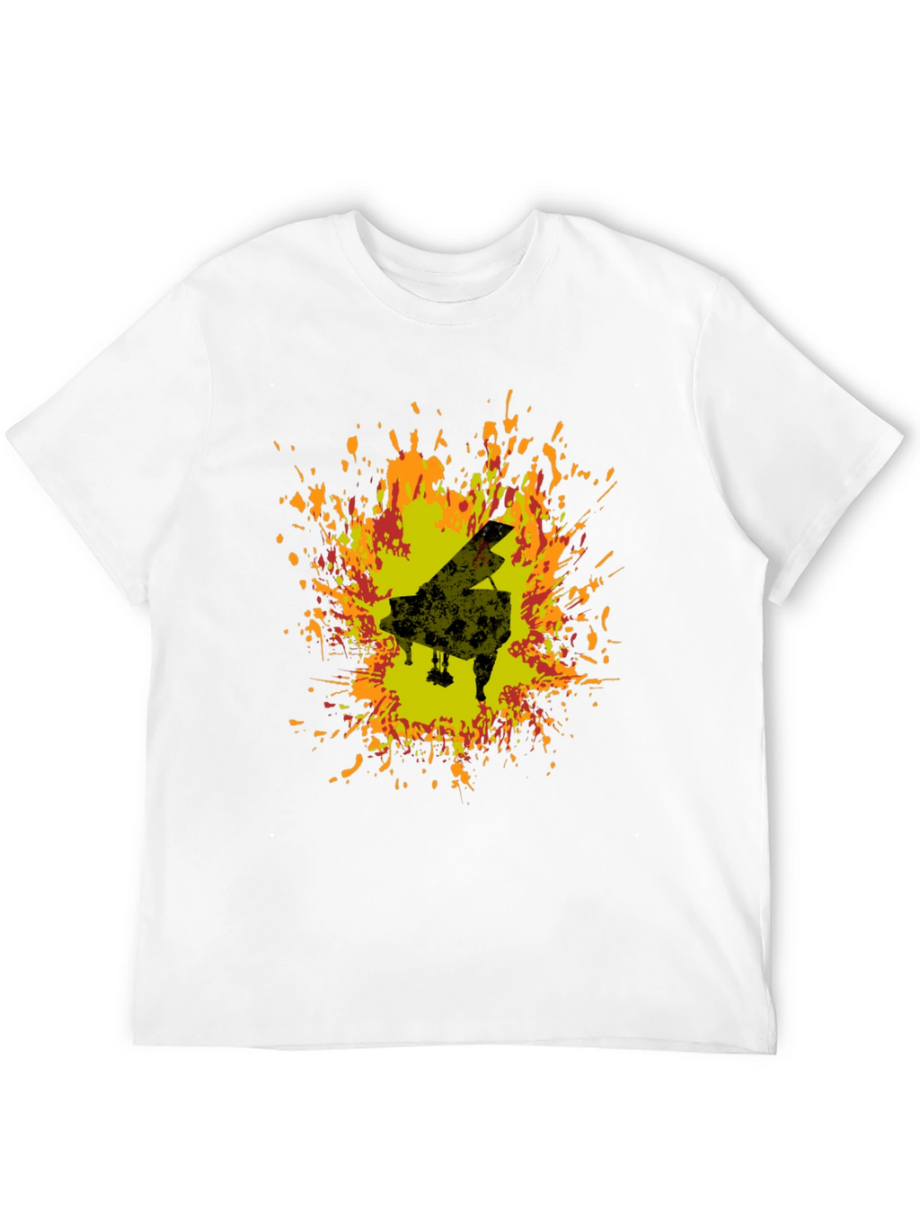 Piano Art T-Shirt - Black Cotton Blend