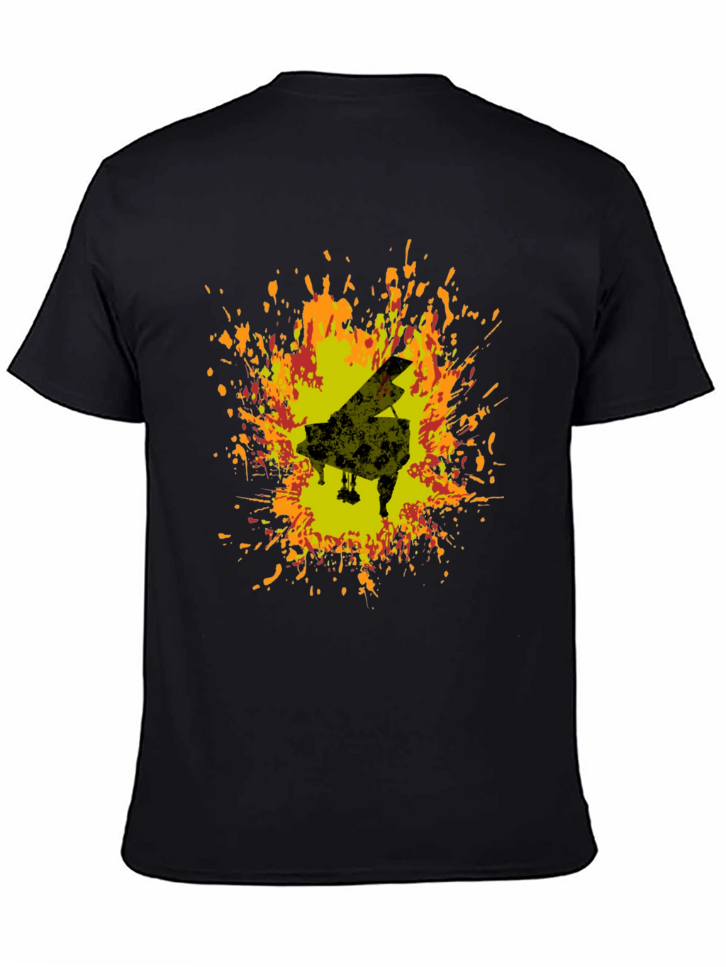 Piano Art T-Shirt - Black Cotton Blend