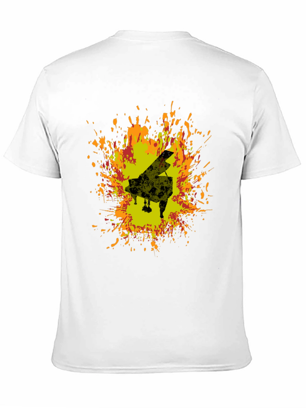 Piano Art T-Shirt - Black Cotton Blend