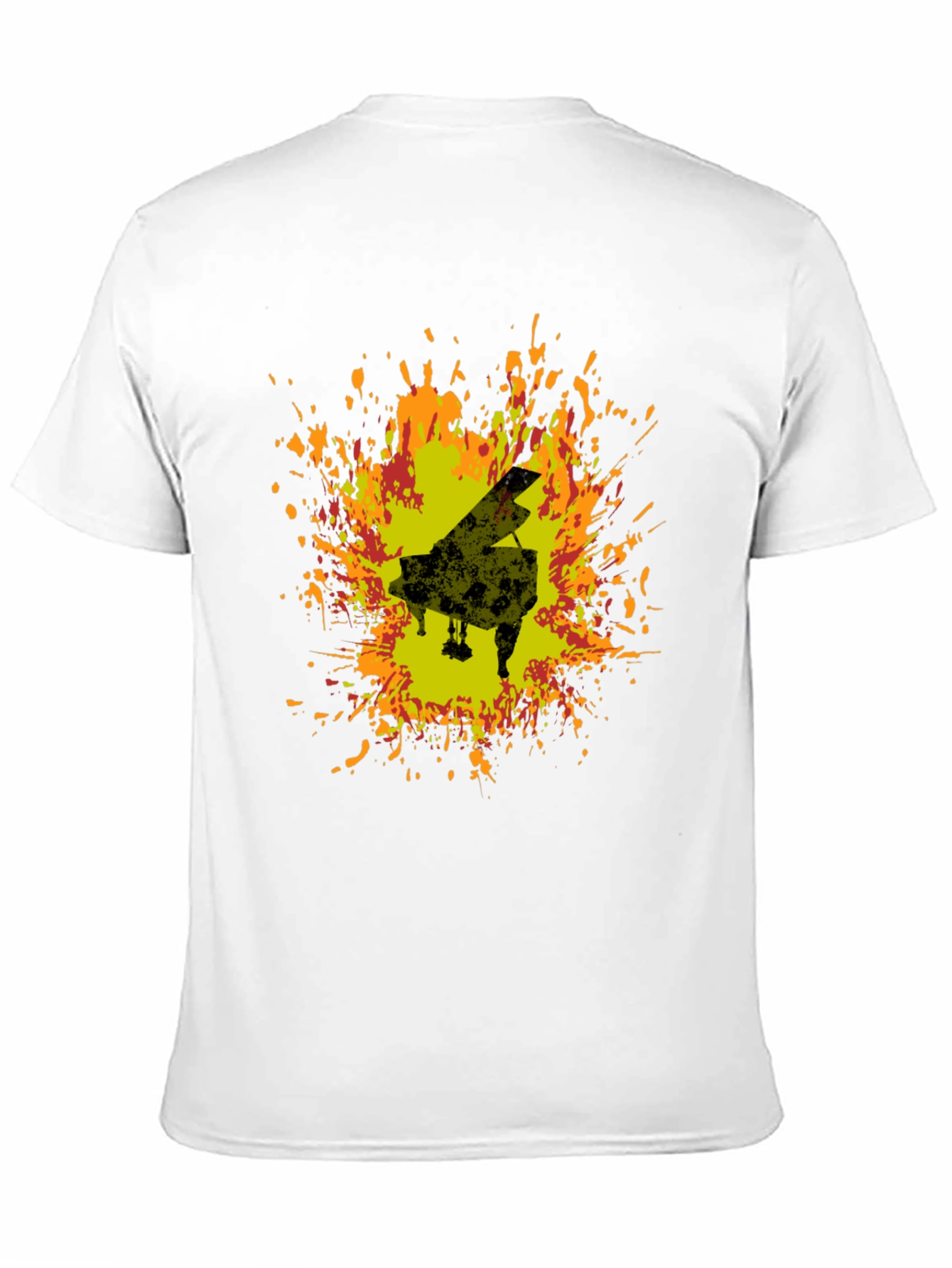 Piano Art T-Shirt - Black Cotton Blend