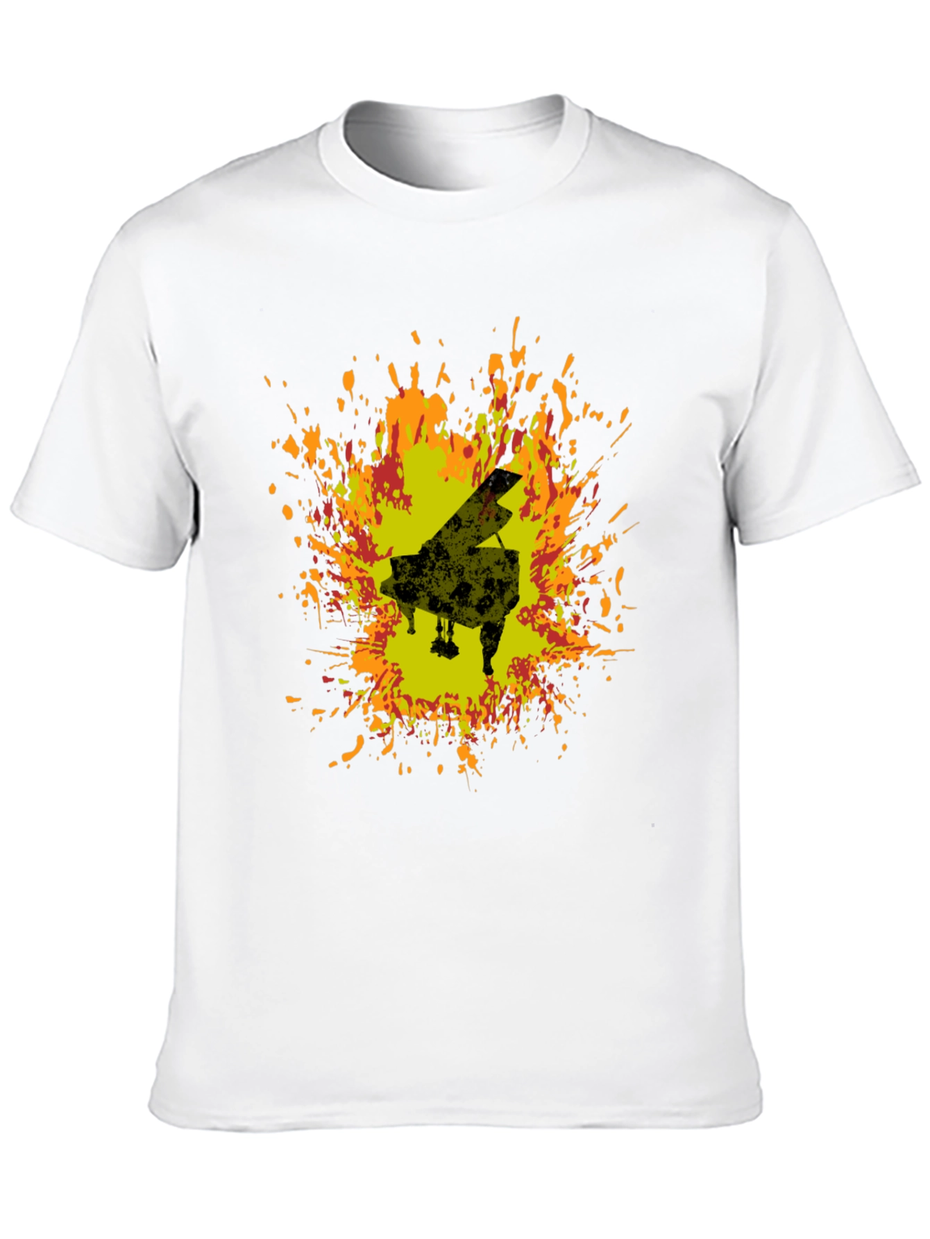Piano Art T-Shirt - Black Cotton Blend