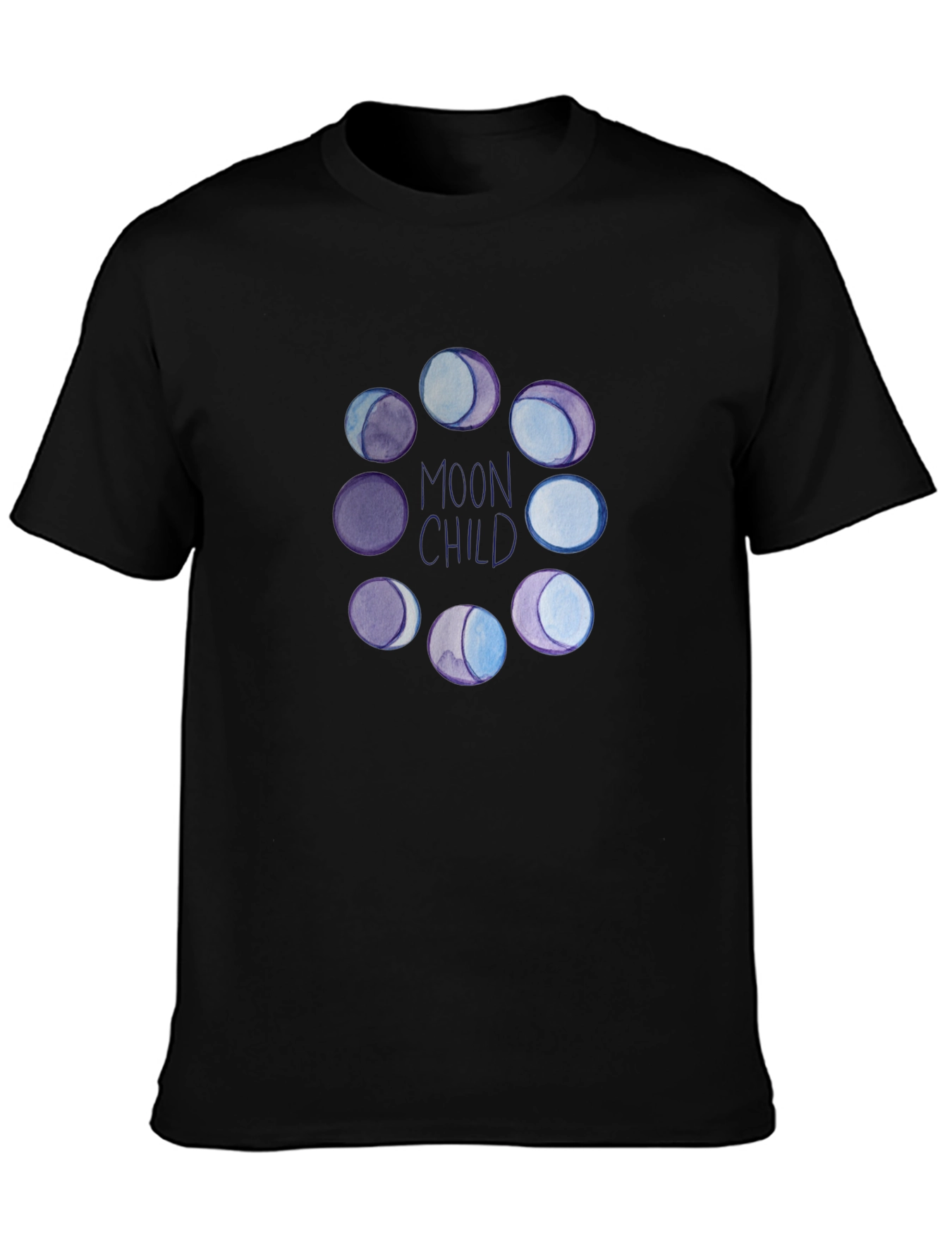 Moon Child Phases T-Shirt - Black Graphic Tee
