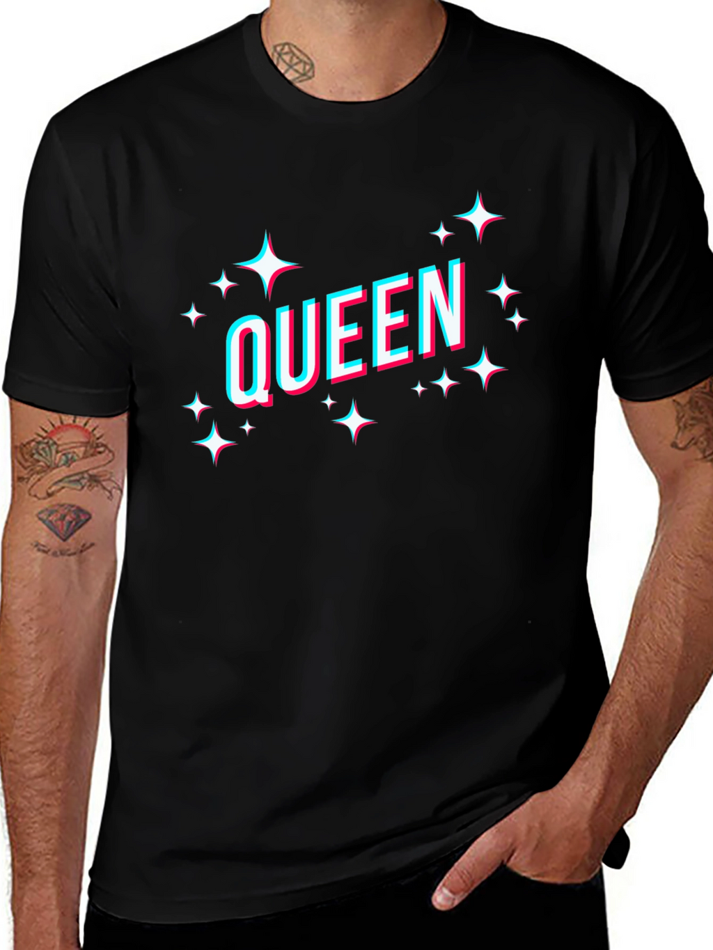 Queen Graphic Tee - Black Cotton Blend