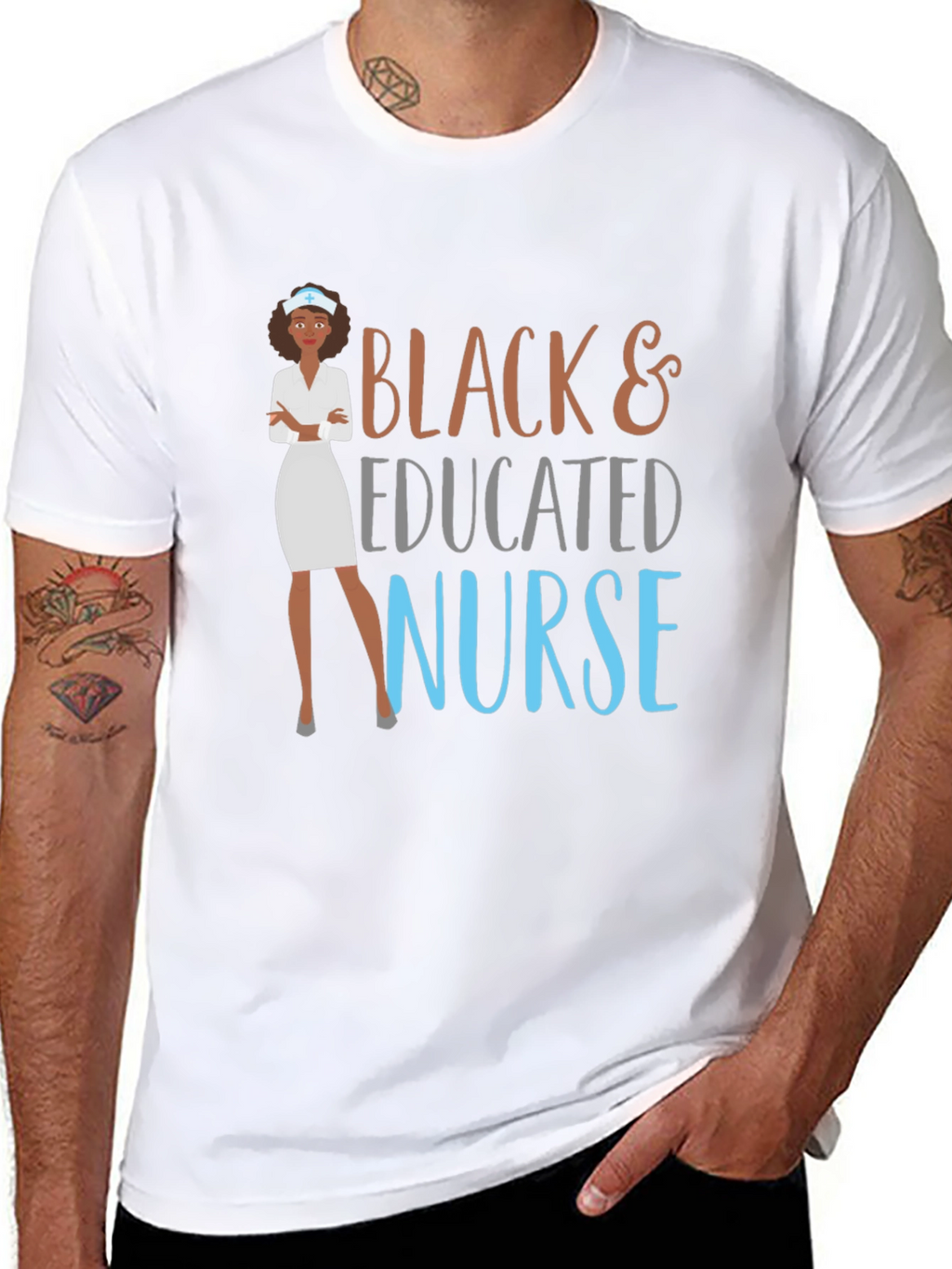 Black & Educated Nurse Graphic T-Shirt