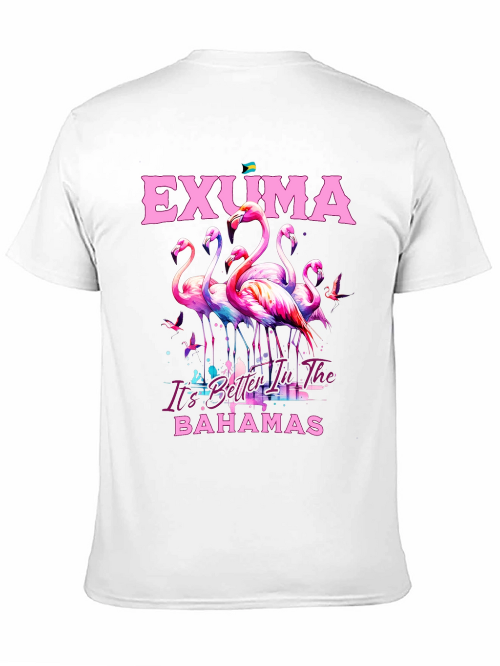 Exuma Bahamas Flamingo Graphic Tee