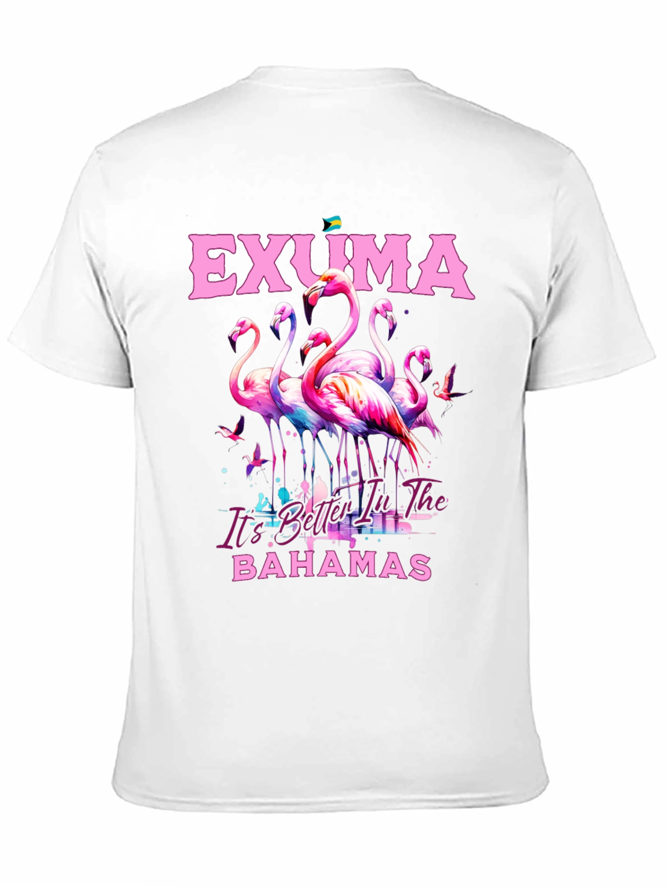 Exuma Bahamas Flamingo Graphic Tee