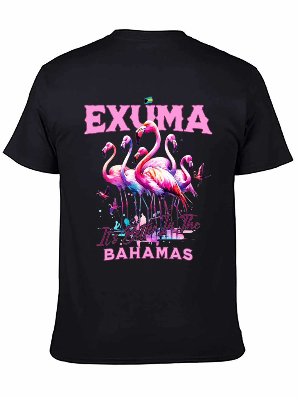 Exuma Bahamas Flamingo Graphic Tee