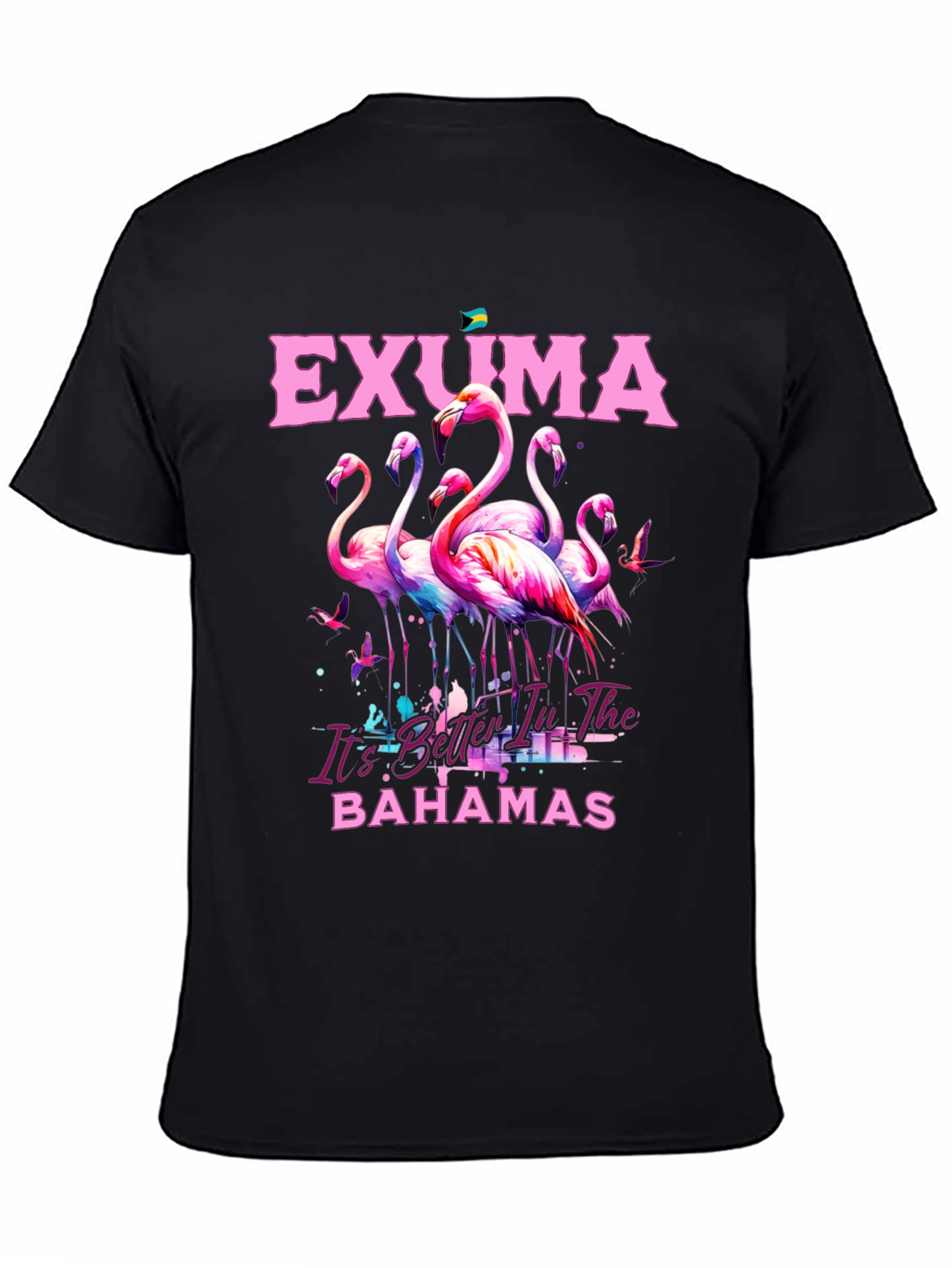 Exuma Bahamas Flamingo Graphic Tee