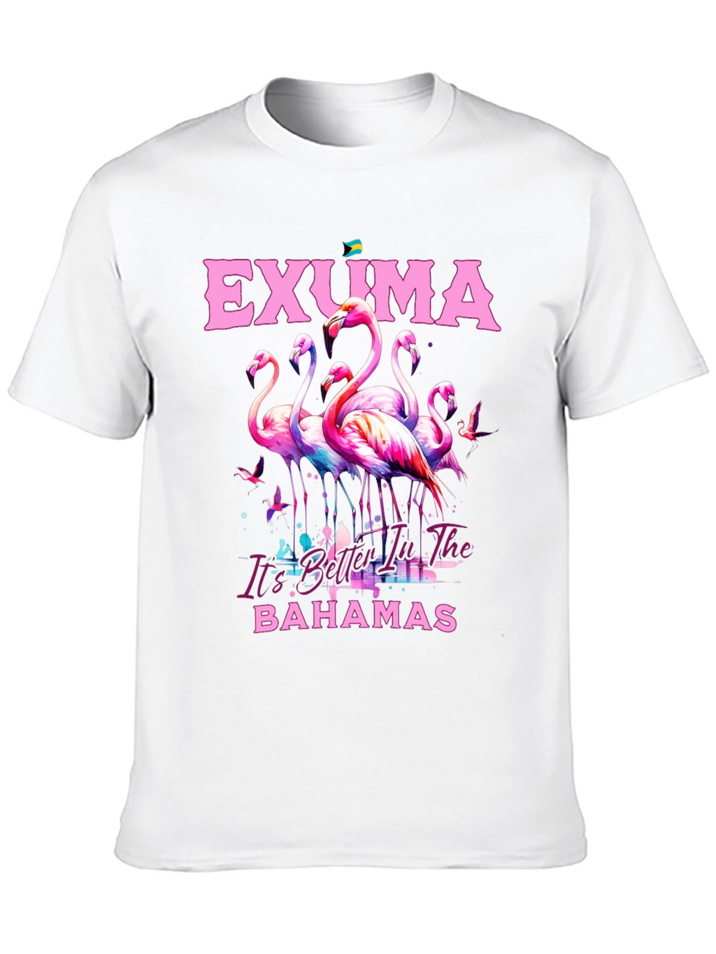 Exuma Bahamas Flamingo Graphic Tee
