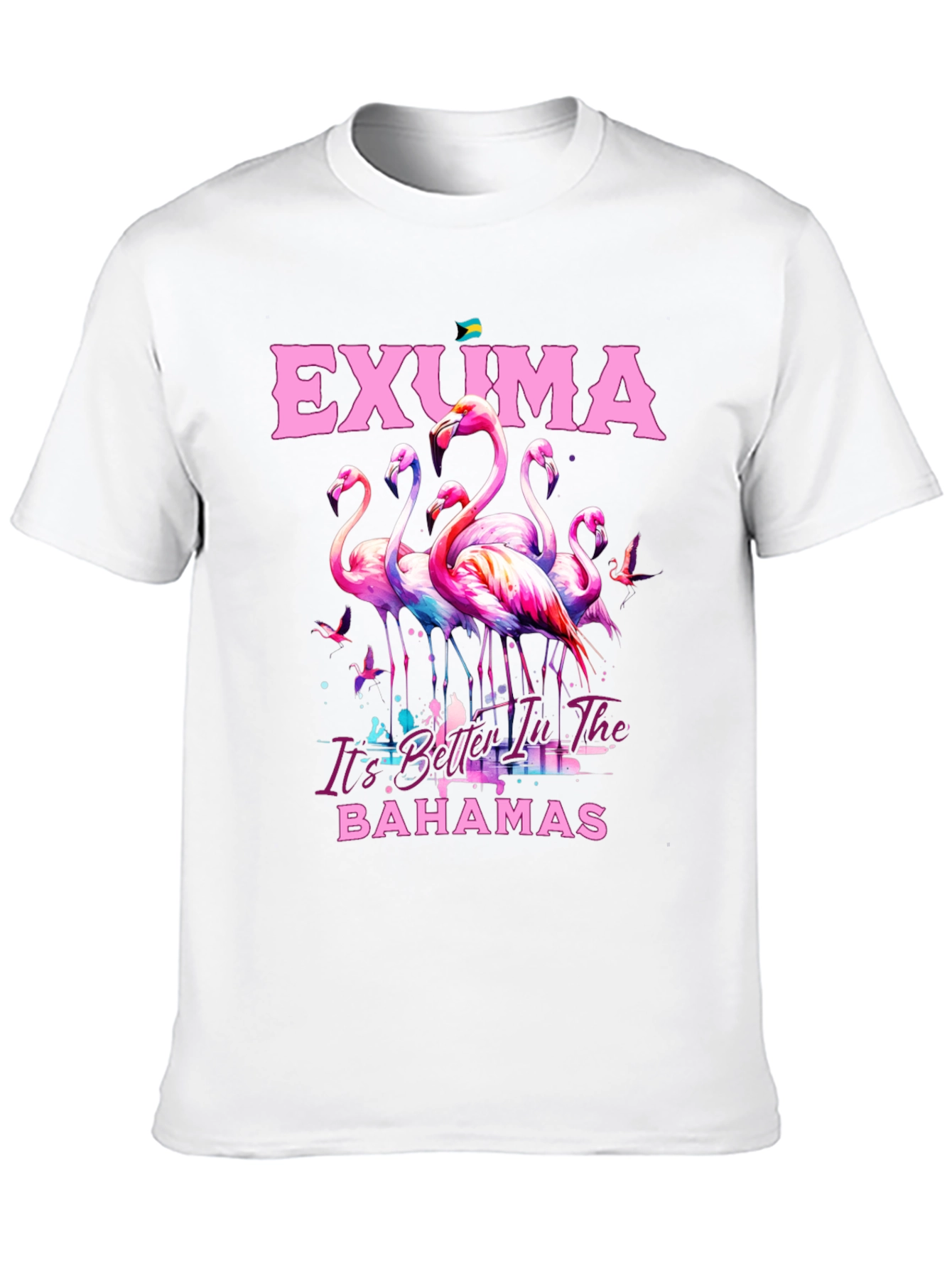 Exuma Bahamas Flamingo Graphic Tee