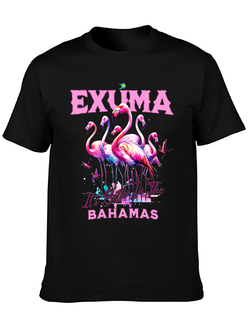 Exuma Bahamas Flamingo Graphic Tee