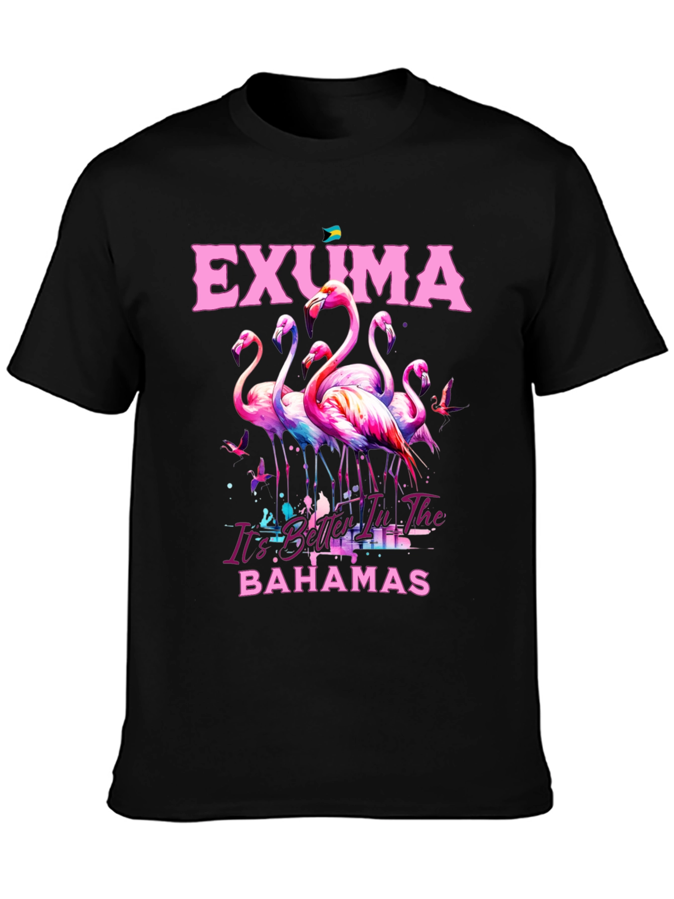 Exuma Bahamas Flamingo Graphic Tee