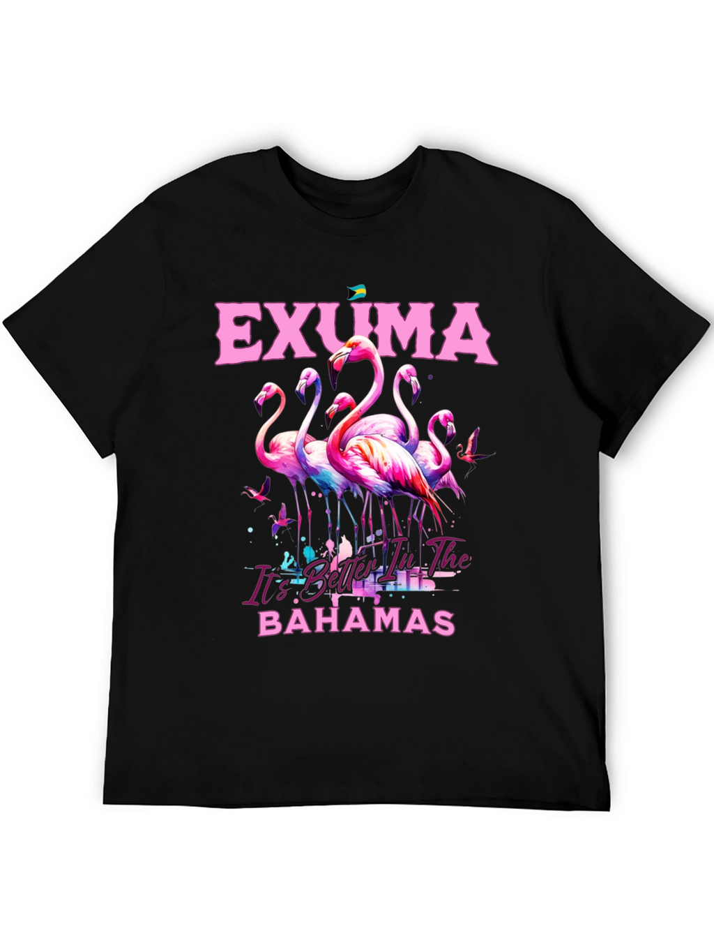 Exuma Bahamas Flamingo Graphic Tee