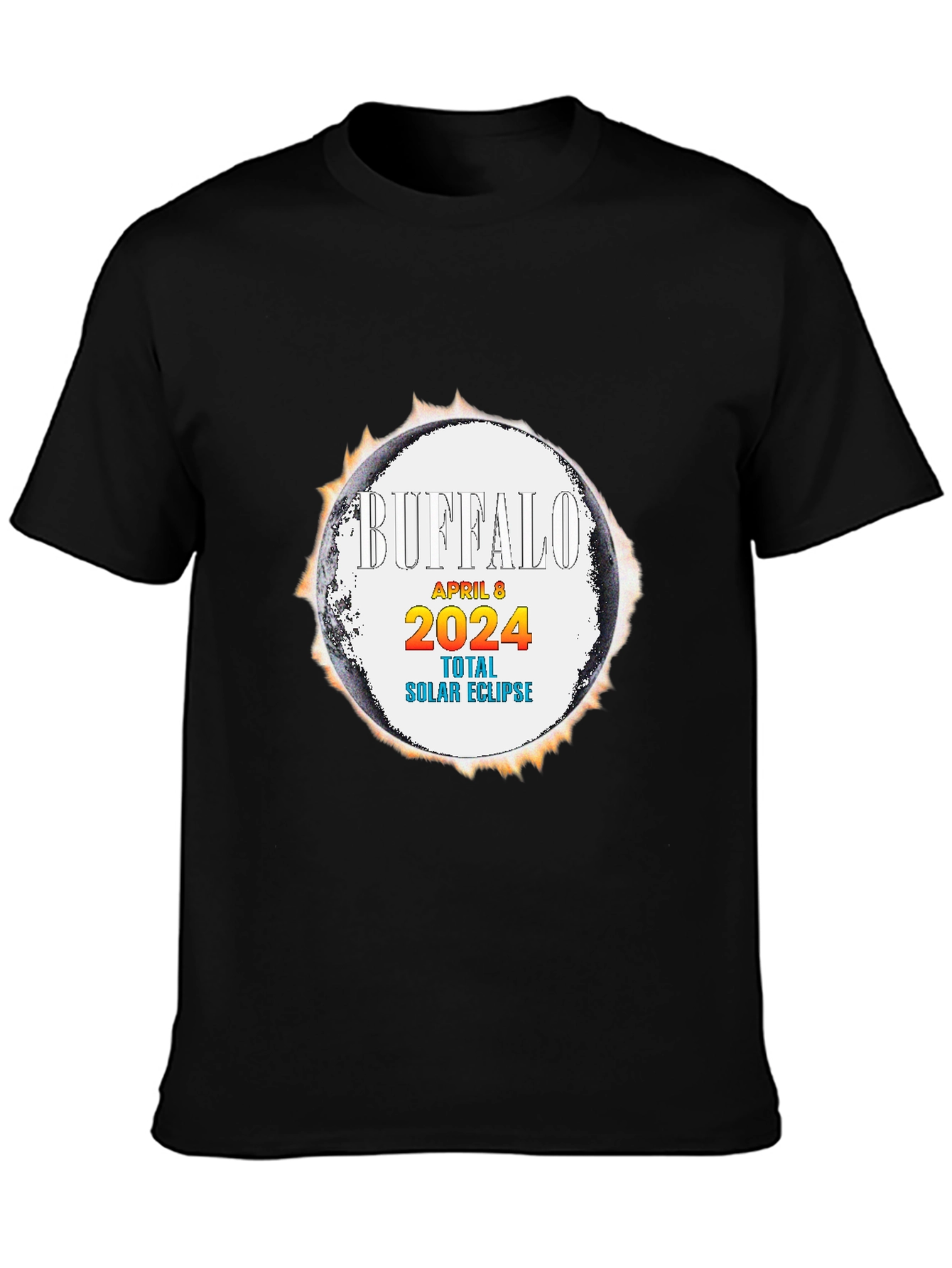 Buffalo Eclipse T-Shirt - April 8 2024 Total Solar Eclipse Souvenir