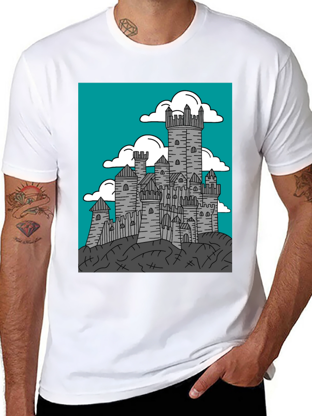 Castle Graphic Tee - Medieval Fortress T-Shirt