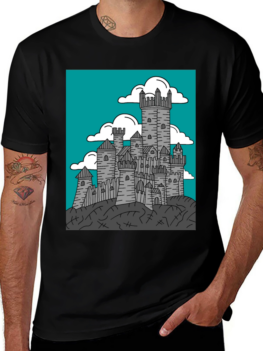 Castle Graphic Tee - Medieval Fortress T-Shirt